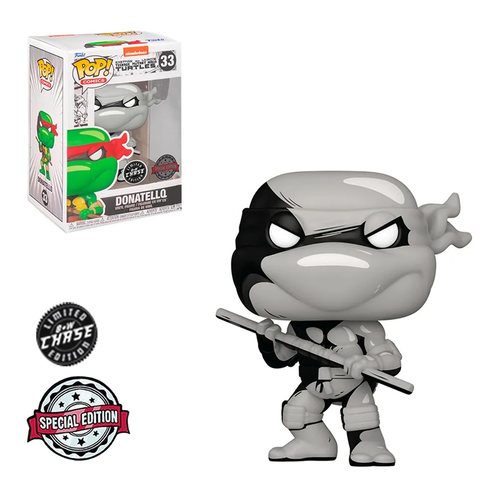 Funko Pop Donatello Tartarugas Ninjas B+W Chase 33